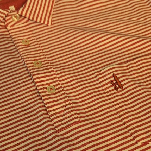 johnnie-O Crimson and White Striped Polo - Picture 3 of 5